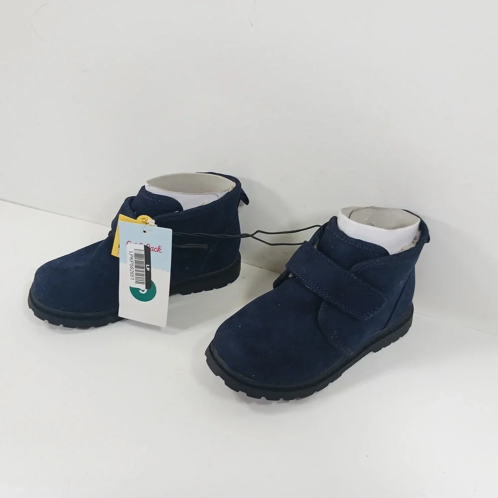 Cat & Jack Magnus Toddler Boys Navy Blue Faux Suede Chukka Boots Size 9 NWT